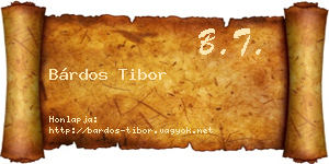 Bárdos Tibor névjegykártya